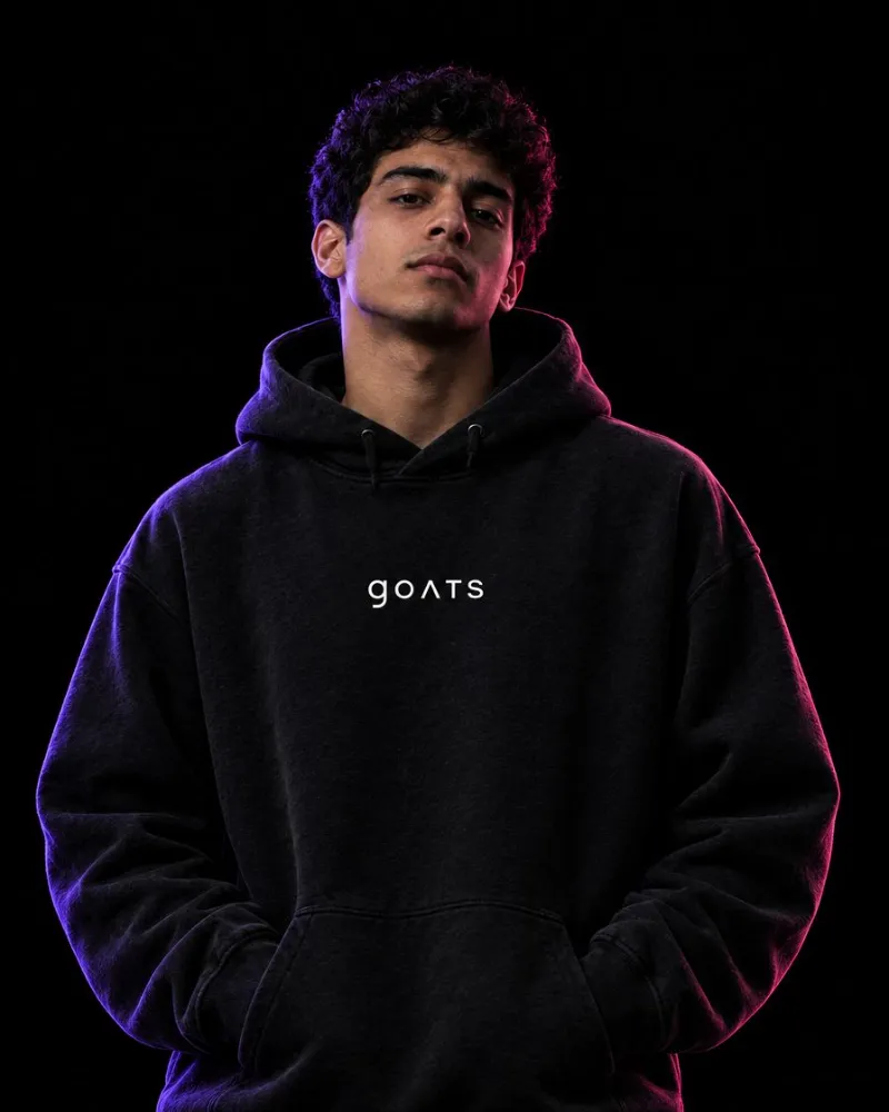 Black GOATS oversized hoodie