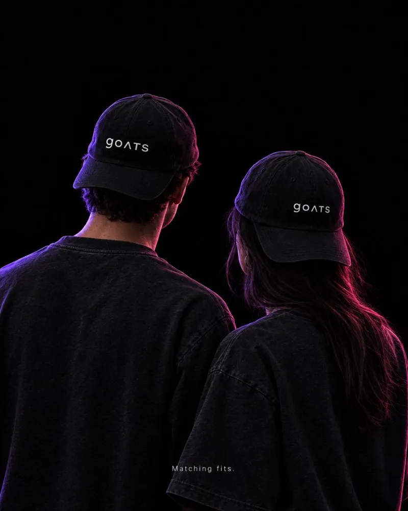 Matching GOATS caps for two